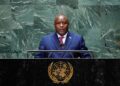 Burundi's President Evariste Ndayishimiye addresses the 76th Session of the United Nations General Assembly, Thursday, Sept. 23, 2021 at U.N. headquarters. © 2021 AP Photo/Mary Altaffer