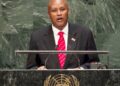 Prosper Bazombanza, Vice President of the Republic of Burundi, addresses the General Assembly. UN Photo/Cia Pak